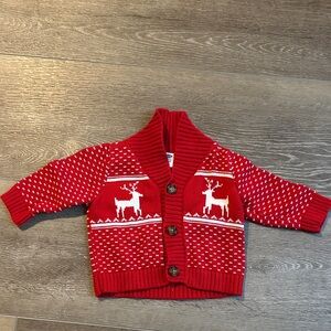Red Reindeer Knit Cardigan